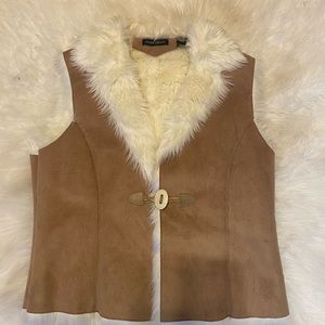 Faux fur lined vest